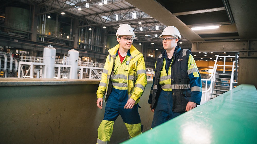 Two apprentices at Drax Power Station