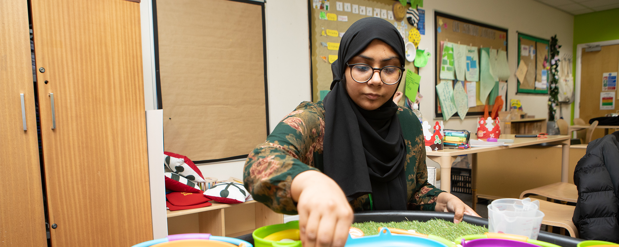 Student in Childcare classroom