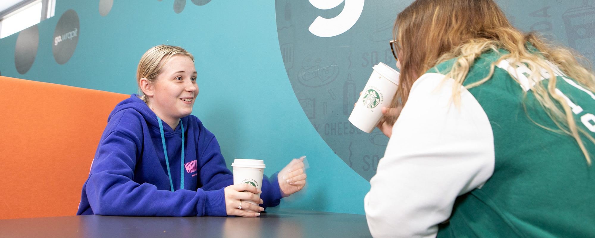 Students enjoying coffee