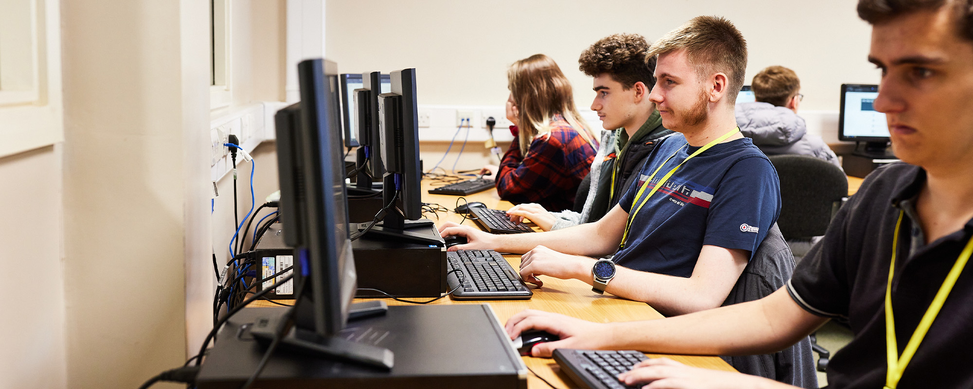 Students using computers in a IT room