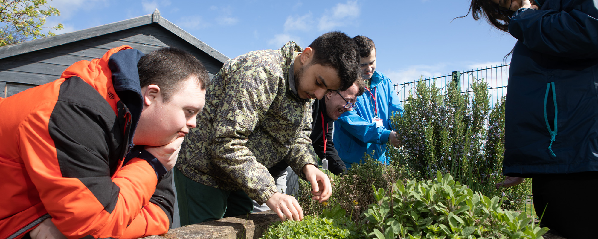 Foundation Learning students in the College garden