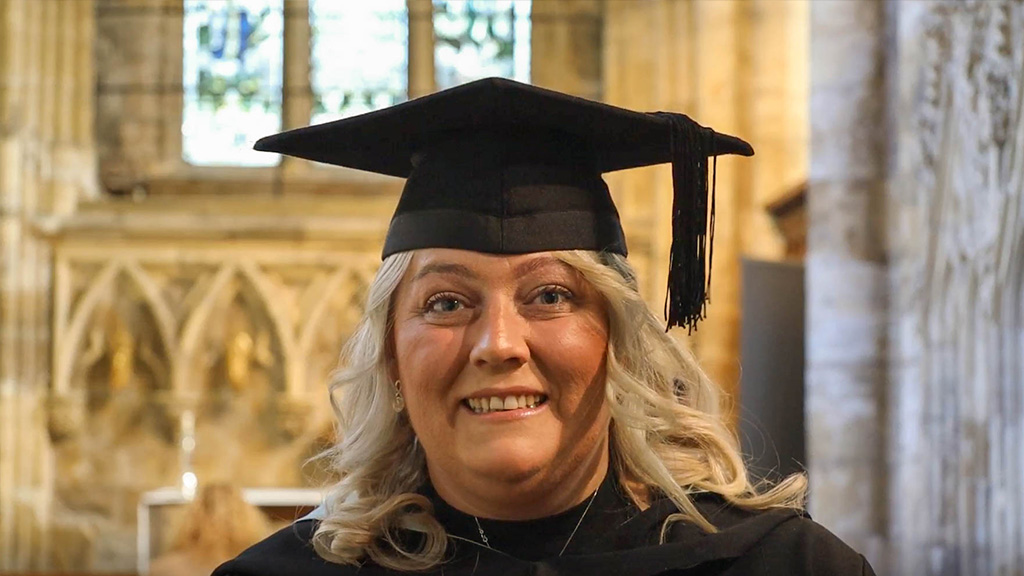 Student at her graduation ceremony