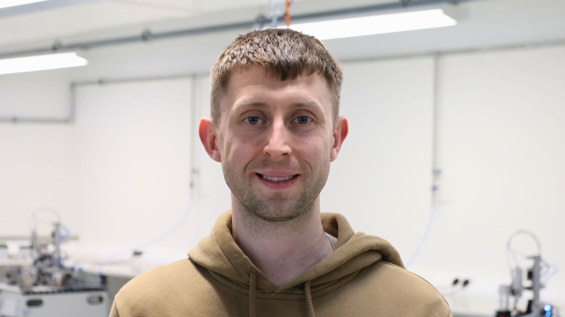 Oliver in Selby College's Engineering facilities