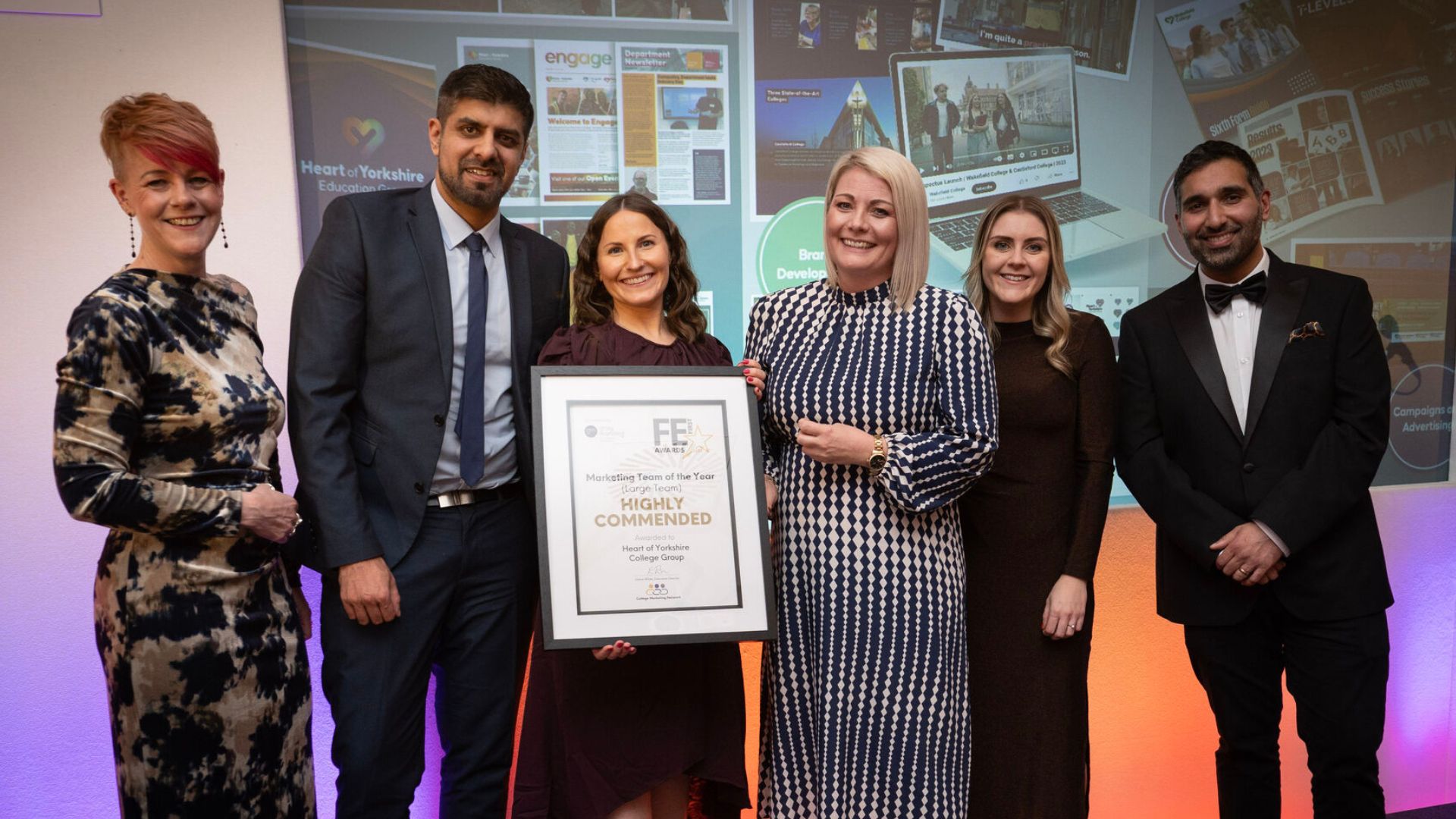 The Heart of Yorkshire Education Group’s Creative & Marketing Team with their awards