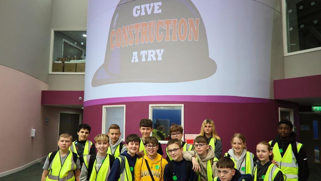 Pupils from Kings High School taking part in Give Construction a Try