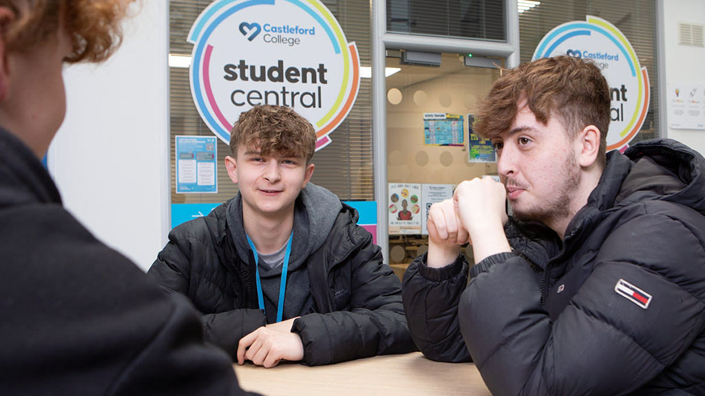 Students around a desk