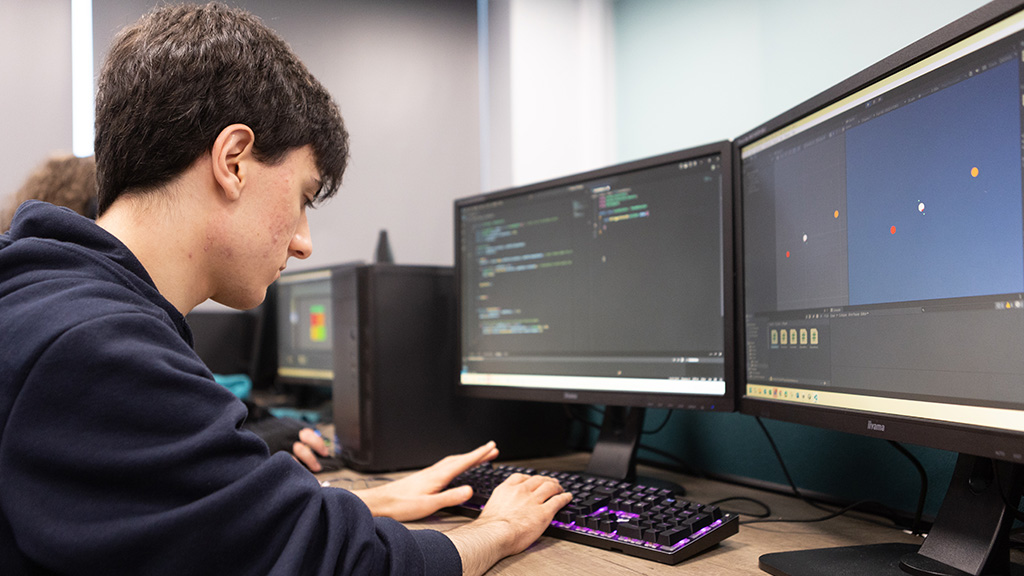 Student at a computer 