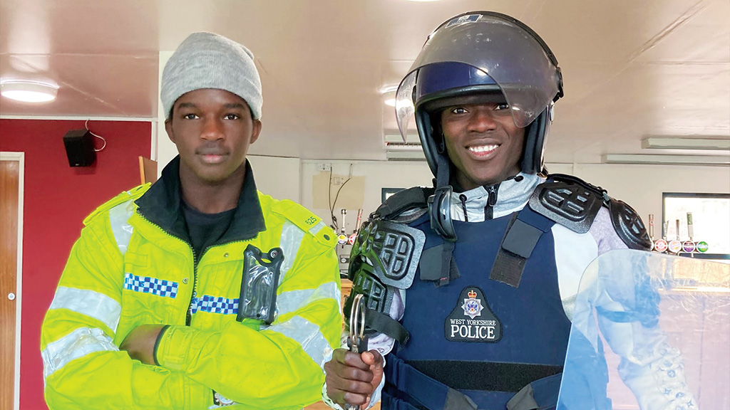 Students dressed in Police gear 